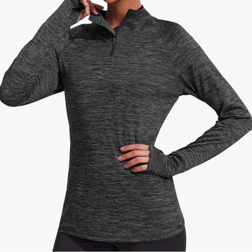 ALL IN MOTION Women's, 1/4 Zip Collar Burgundy Pullover Sweatshirt, Sz LG